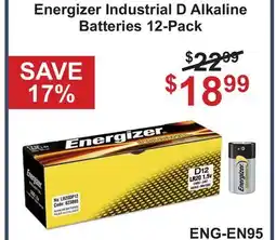 Atlas Tools & Machinery Energizer Industrial D Alkaline Batteries 12-Pack offer