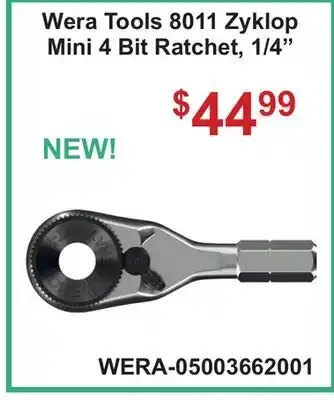 Atlas Tools & Machinery Wera Tools 8011 Zyklop Mini 4 Bit Ratchet, 1/4 offer