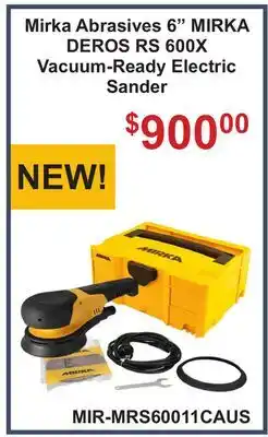 Atlas Tools & Machinery Mirka Abrasives 6 MIRKA DEROS RS 600X Vacuum-Ready Electric offer