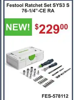 Atlas Tools & Machinery Festool Ratchet Set SYS3 S 76-1/4-CE RA offer