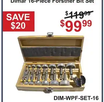 Atlas Tools & Machinery Dimar 16-Piece Forstner Bit Set offer