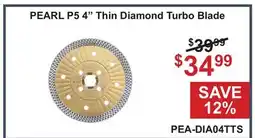 Atlas Tools & Machinery PEARL P5 4 Thin Diamond Turbo Blade offer