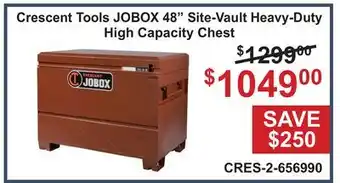 Atlas Tools & Machinery Crescent Tools JOBOX 48 Site-Vault Heavy-Duty High Capacity Chest offer