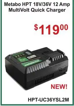 Atlas Tools & Machinery Metabo HPT 18V/36V 12 Amp MultiVolt Quick Charger offer