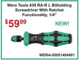 Atlas Tools & Machinery 838 RA-R L Bitholding Screwdriver offer