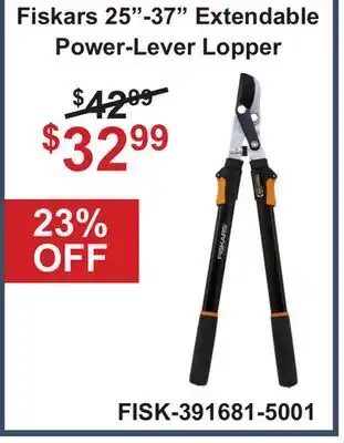 Atlas Tools & Machinery Fiskars 25-37 Extendable Power-Lever Lopper offer