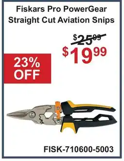 Atlas Tools & Machinery Fiskars Pro PowerGear Straight Cut Aviation Snips offer