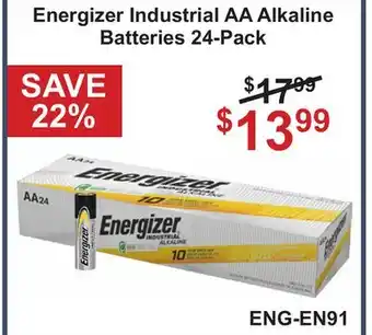 Atlas Tools & Machinery Energizer Industrial AA Alkaline Batteries 24-Pack offer
