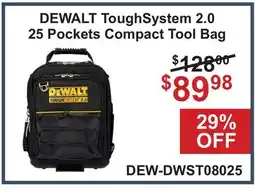 Atlas Tools & Machinery DEWALT ToughSystem 2.0 25 Pockets Compact Tool Bag offer