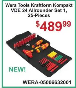 Atlas Tools & Machinery Wera Tools Kraftform Kompakt VDE 24 Allrounder Set 1, 25-Pieces offer