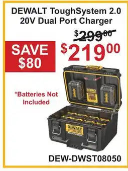 Atlas Tools & Machinery DEWALT ToughSystem 2.0 20V Dual Port Charger offer