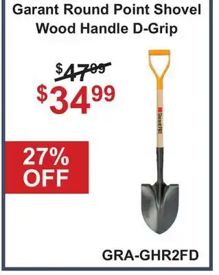 Atlas Tools & Machinery Garant Round Point Shovel Wood Handle D-Grip offer
