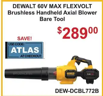 Atlas Tools & Machinery DEWALT 60V MAX FLEXVOLT Brushless Handheld Axial Blower Bare Tool offer