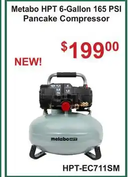 Atlas Tools & Machinery Metabo HPT 6-Gallon 165 PSI Pancake Compressor offer