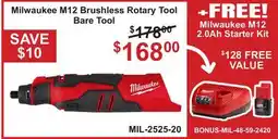 Atlas Tools & Machinery Milwaukee M12 Brushless Rotary Tool offer