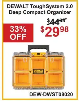 Atlas Tools & Machinery DEWALT ToughSystem 2.0 Deep Compact Organizer offer