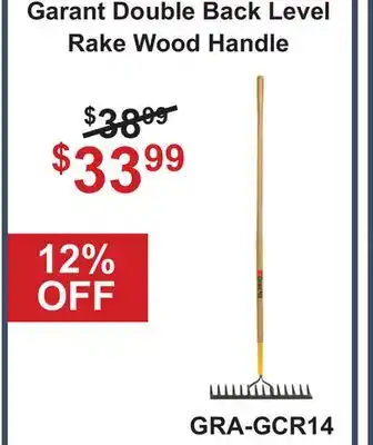 Atlas Tools & Machinery Garant Double Back Level Rake Wood Handle offer