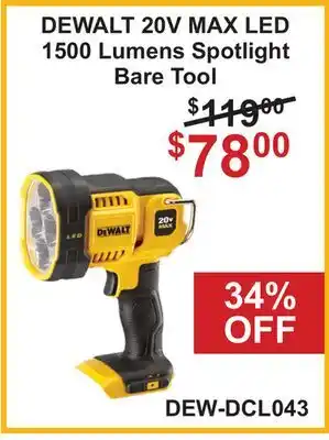 Atlas Tools & Machinery DEWALT 20V MAX LED 1500 Lumens Spotlight Bare Tool offer