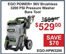 Atlas Tools & Machinery EGO POWER+ 56V Brushless 3200 PSI Pressure Washer Bare Tool offer
