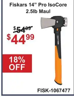Atlas Tools & Machinery Fiskars 14 Pro IsoCore 2.5lb Maul offer