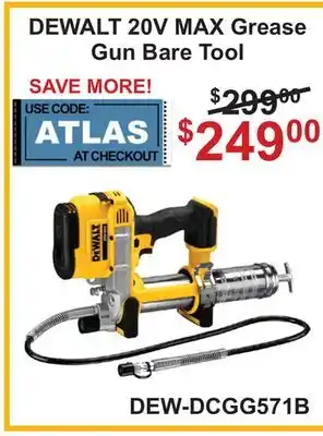 Atlas Tools & Machinery DEWALT 20V MAX Grease Gun Bare Tool offer