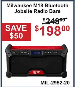 Atlas Tools & Machinery Milwaukee M18 Bluetooth Jobsite Radio Bare offer