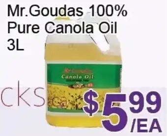 FreshPro Foodmart Mr. Goudas 100% pure canola oil offer