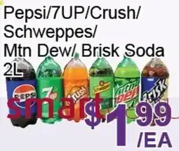 FreshPro Foodmart Pepsi 7up Crush Schweppes Mtn Dew Brisk soda offer