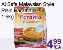 FreshPro Foodmart Al Safa Malaysian Style Plain Paratha offer