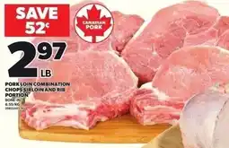 Independent Grocer Pork loin combination chops sirloin and rib portion offer