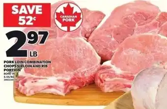 Independent Grocer Pork loin combination chops sirloin and rib portion offer