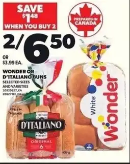 Independent Grocer Wonder or D'italiano buns offer
