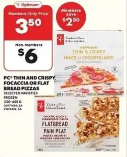 Independent Grocer PC thin and crispy focaccia or flat bread pizzas offer