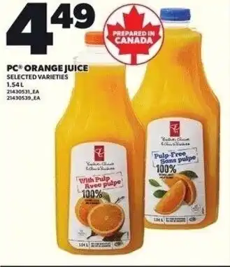 Independent Grocer PC orange juice offer