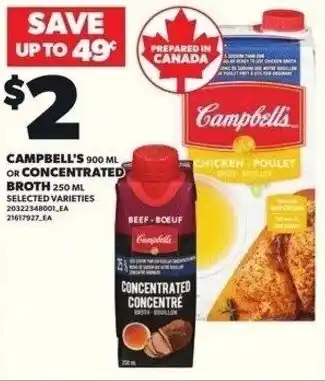 Independent Grocer Campbell's, or concentrated broth offer