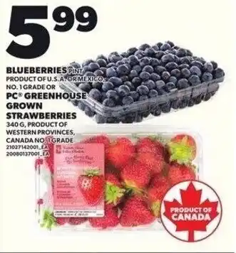 Independent Grocer Blueberries PC greenhouse grown strawberries offer