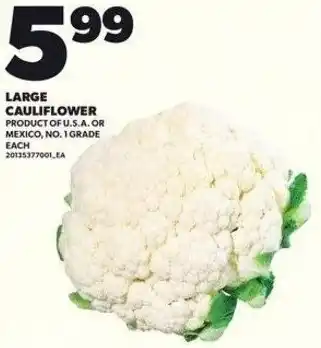 Independent Grocer Large cauliflower offer