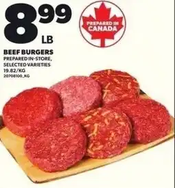 Independent Grocer Beef burgers offer
