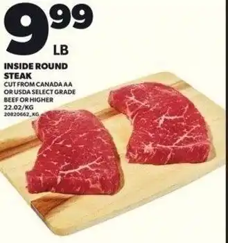 Independent Grocer Inside round steak offer