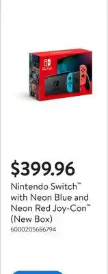 Walmart Nintendo Switch with Neon Blue and Neon Red Joy‑Con (New Box) offer