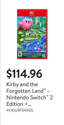 Walmart Kirby and the Forgotten Land – Nintendo Switch 2 Edition + Star-Crossed World offer