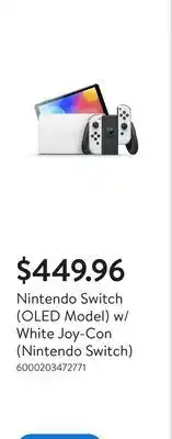 Walmart Nintendo Switch (OLED Model) w/ White Joy-Con (Nintendo Switch) offer