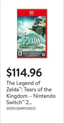 Walmart The Legend of Zelda : Tears of the Kingdom – Nintendo Switch 2 Edition offer