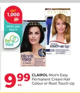 Rexall CLAIROL Nice'n Easy Permanent Cream Hair Colour or Root Touch-Up offer