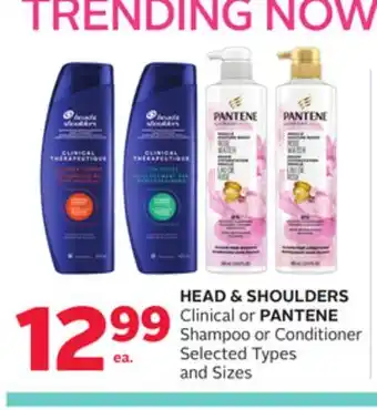 Rexall HEAD & SHOULDERS Clinical or PANTENE Shampoo or Conditioner offer