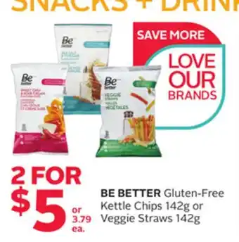 Rexall BE BETTER Gluten-Free Kettle Chips 142g or Veggie Straws 142g offer
