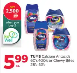 Rexall TUMS Calcium Antacids 60' s-100' s or Chewy Bites 28' s-32' s offer