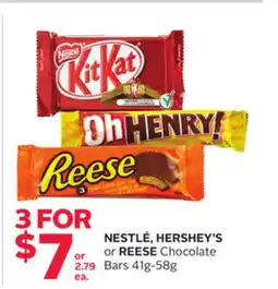 Rexall NESTLÉ, HERSHEY'S or REESE Chocolate Bars offer