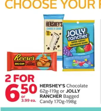 Rexall HERSHEY'S Chocolate 62g-119g or JOLLY RANCHER Bagged Candy 170g-198g offer