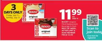 Rexall BOOST Original Meal Replacement Beverage offer